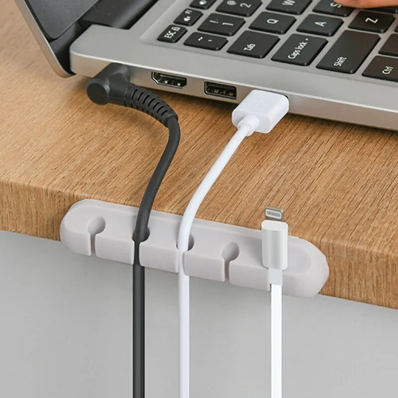 QOOVI Cable Organizer Management Wire Holder Flexible USB Cable Winder Tidy  Silicone Clips For Mouse Keyboard Earphone Protector